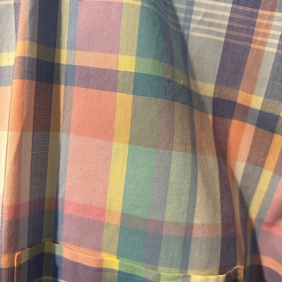 Men’s Stafford Travel Performance Super Plaid Long Sleeve Shirt Blue Purple - Picture 3 of 5